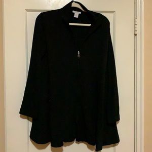 Joan Vass Sweatshirt Style Zippered Tunic Jacket